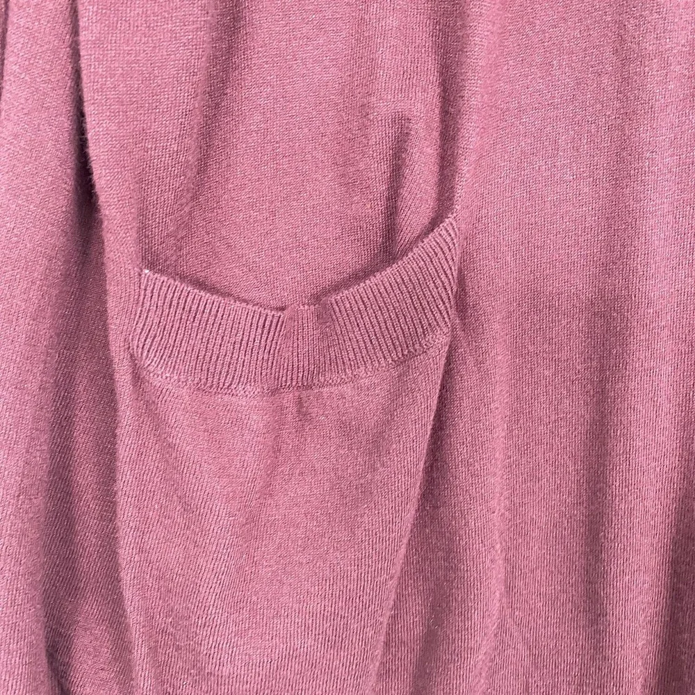 NWT Halogen‎ Cardigan Duster Sweater Womens 3X Burgundy Stem Open Front Pockets